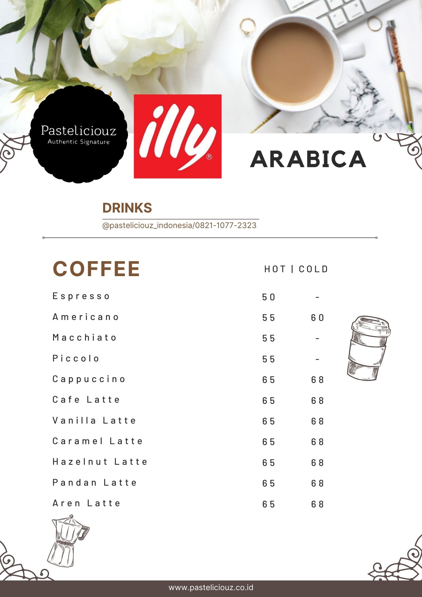 menu non coffee
